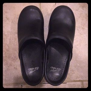 Dansko Black Leather Clogs